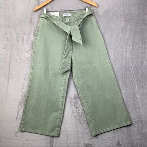 Oat New York Mid-Rise Wide-Leg Crop Rigid Capris. Green. Women’s Size 26. (NWT).